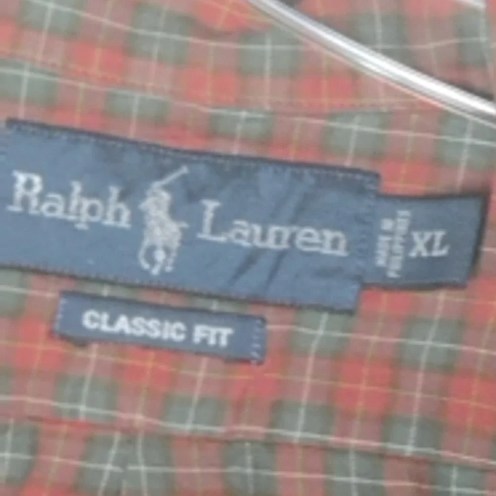 Ralph Lauren‎ Classic Fit Men's XL Green/Red Plaid Button Down Dress Shirt Green